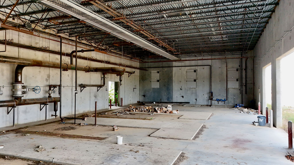 Industrial interior with exposed service piping